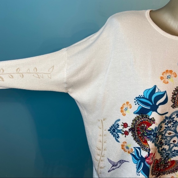 Desigual fringed hummingbird sweater in size small - Picture 5 of 8